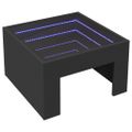 vidaXL Konferenčný stolík s nekonečnými LED čierny 50x50x30 cm
