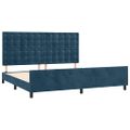 vidaXL Rám postele bez matraca tmavomodrý 200x200 cm zamat
