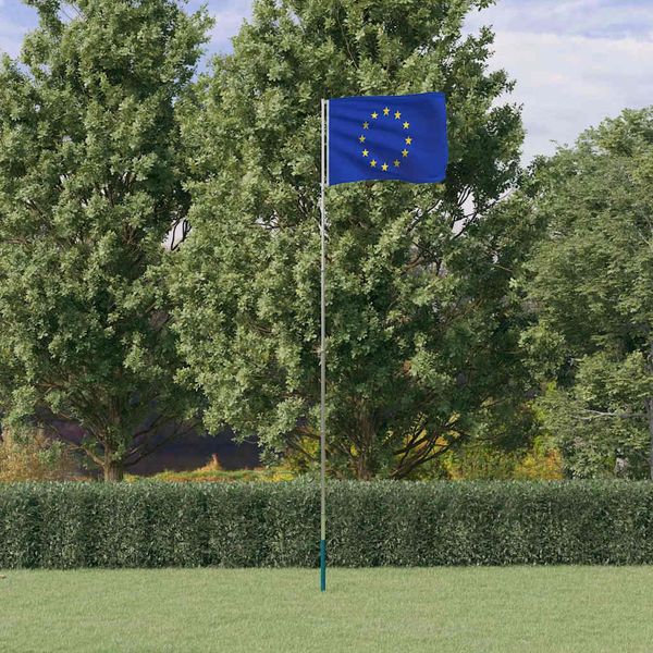 vidaXL Európska vlajka a tyč 5,5 m hliník
