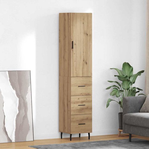 vidaXL Highboard Remeselný dub 34,5 x 34 x 180 cm Kompozitné drevo
