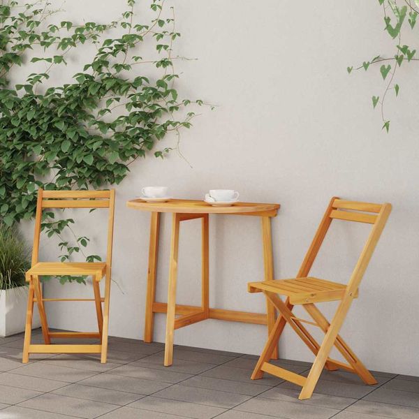 vidaXL Bistro súprava 3 pcs Prírodný olej Pevné akáciové drevo