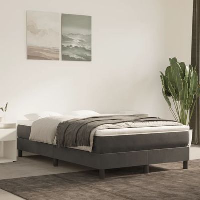 vidaXL Matrac s taštičkovými pružinami stredná tvrdosť tmavosivý 120x200x20 cm zamat