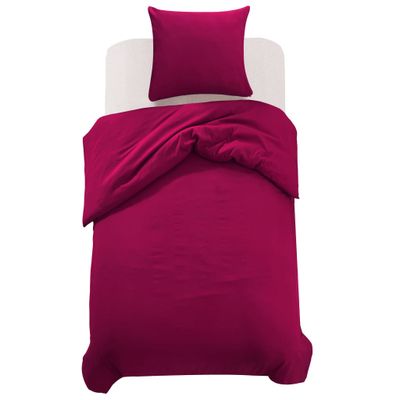 vidaXL Súprava obliečok na perinu bordová 155x220/80x80 cm