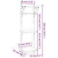 vidaXL 3-posch. nástenné police s tyčami 2 ks sivé sonoma 30x25x100 cm