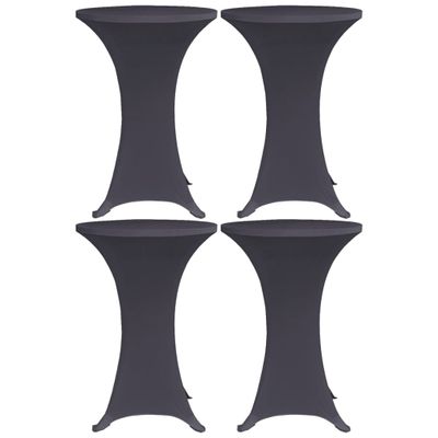 vidaXL Naťahovacie obrusy na stôl 4 ks antracitové 60 cm