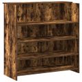 vidaXL Recepčný stôl dymový dub 180x50x103,5 cm kompozitné drevo