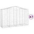 vidaXL Oblúkové gabionové koše 7 ks 200x50x120/140 cm pozink. železo