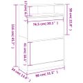 vidaXL Botník s 2 výklopnými zásuvkami betónový sivý 80x34x116 cm