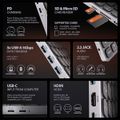 AXAGON HMC-KB-CS, USB 5Gbps hub s CZ/SK klávesnicí, HDMI 4K/60Hz, 3x USB-A, SD/mSD, audio, PD 100W Dokovací stanice, s klávesnicí, USB-C 100W PD, HDMI, 3× USB, 3,5mm jack, ctecka SD i microSD karet, 60cm