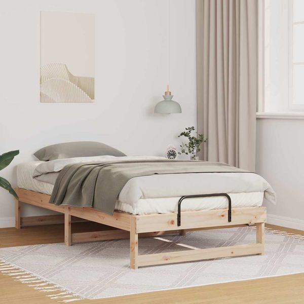 vidaXL Rám postele Hnedá 75 x 190 cm Masívne borovicové drevo
