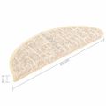 vidaXL Kobercové nášľapy na schody 15 ks krémové 65x21x4 cm