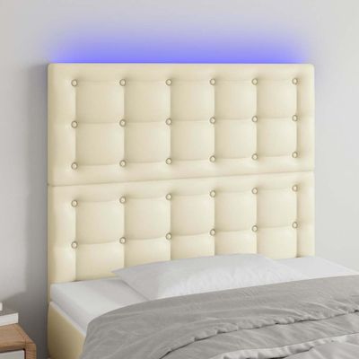 vidaXL Čelo postele krémové 80x5x118/128 cm umelá koža