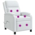 vidaXL Masážne relaxačné kreslo Biela Látka