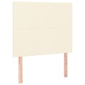 vidaXL Boxspring posteľ s matracom a LED krémová 100x200 cm umelá koža