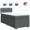 vidaXL Posteľný rám boxsping s matracom tmavosivý 80x200 cm látka