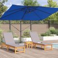 vidaXL Slnečník 351 x 250 x 260 cm Polyester a hliník Azurblue