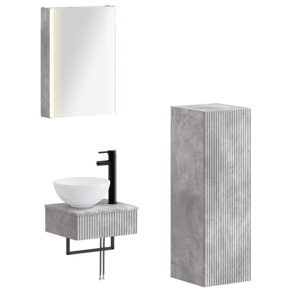 vidaXL Set kabinetov do kúpeľne 4 pcs Betónovo sivá