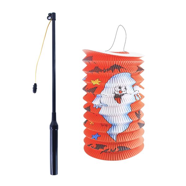 Lampion Halloween duch 15 cm so svietiacou paličkou 40 cm