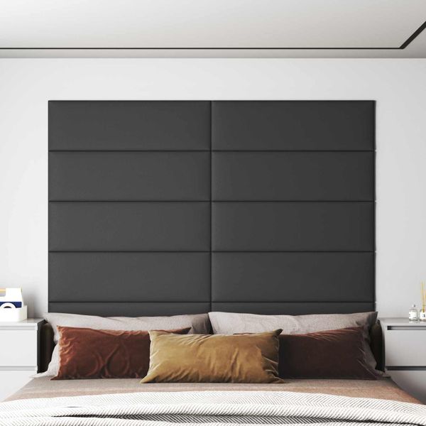 vidaXL Nástenný čelník 12 pcs Biely 90 x 30 cm látka
