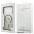 Guess Case Magsafe IML gradientné puzdro s potlačou trojuholníkového loga a striebornými kovovými tlačidlami fotoaparátu pre iPhone 17 Pro Max Khaki