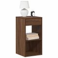 vidaXL Nočné skrinky so zásuvkou 2 ks hnedý dub 35x34x66,5 cm