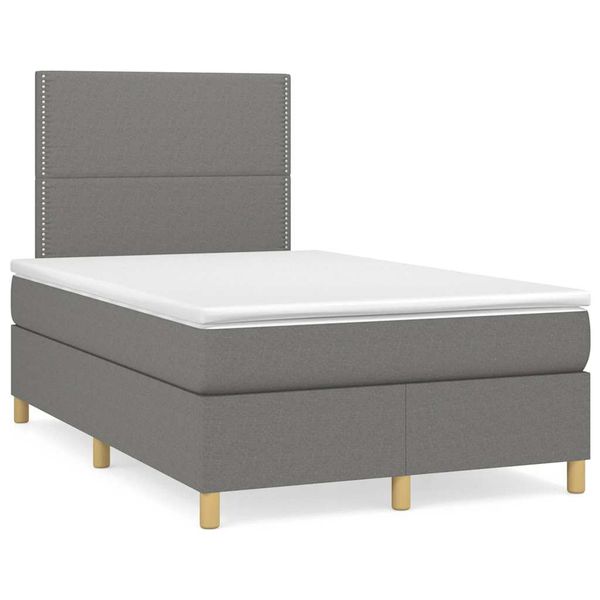 vidaXL Boxspring posteľ s matracom, tmavosivá 120x190 cm, látka