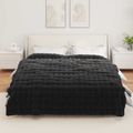 vidaXL Protisklzová deka z umelého králičieho kožúška Olite Čierna