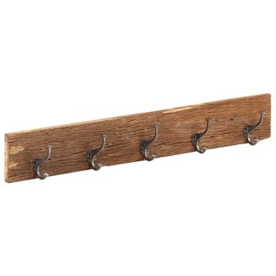vidaXL Vešiak do predsiene s 5 háčikmi 100x2,5x15 cm recyklovaný masív