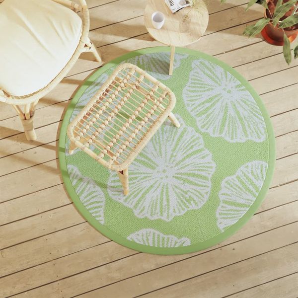vidaXL Vonkajší koberec ARAKIL zelený Ø120 cm PP