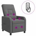vidaXL Masážne relaxačné kreslo Tmavosivá Látka