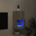 vidaXL TV skrinka s LED svetlami sivá sonoma 30,5x30x60 cm