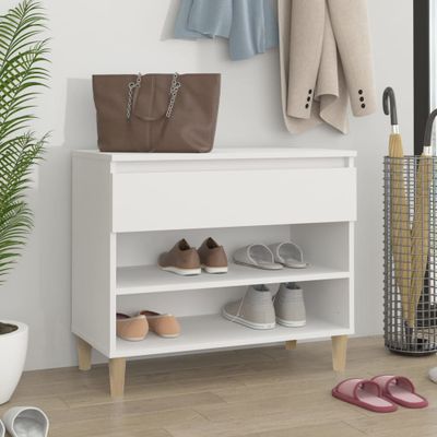 vidaXL Botník biely 70x36x60 cm spracované drevo