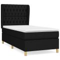 vidaXL Posteľný rám boxspring s matracom čierny 90x190 cm látka