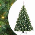 vidaXL Umelý vianočný stromček s 300 LED-i Zelená 210 cm PE a PVC