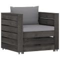 vidaXL 6-dielna sedacia súprava s podložkami, sivá, impregnované drevo