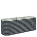 vidaXL Vyvýšený záhradný záhon 240x80x81 cm, pozinkovaná oceľ, sivý