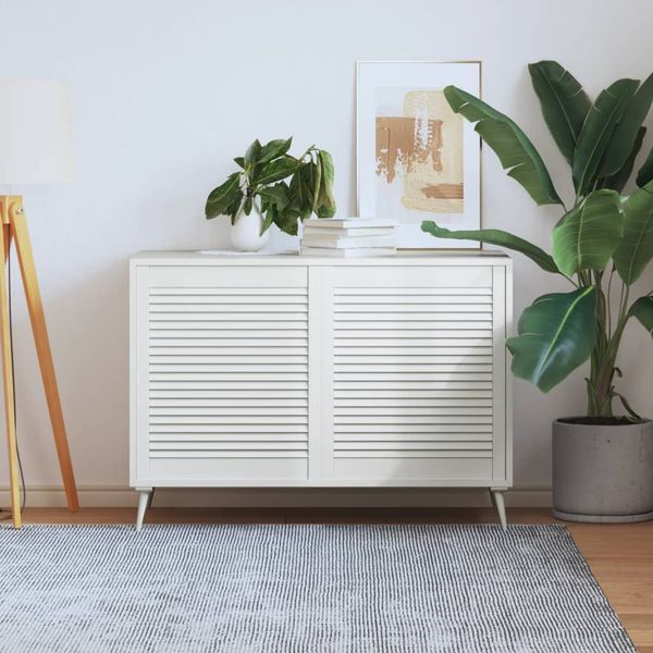 vidaXL Lamelové dvierka na skrinku 2 ks, biele 69x59,4 cm, borovica