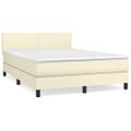vidaXL Boxspring posteľ s matracom krémová 140x190 cm umelá koža