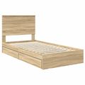vidaXL Úložná posteľ Sonoma dub 100 x 200 cm Kompozitné drevo