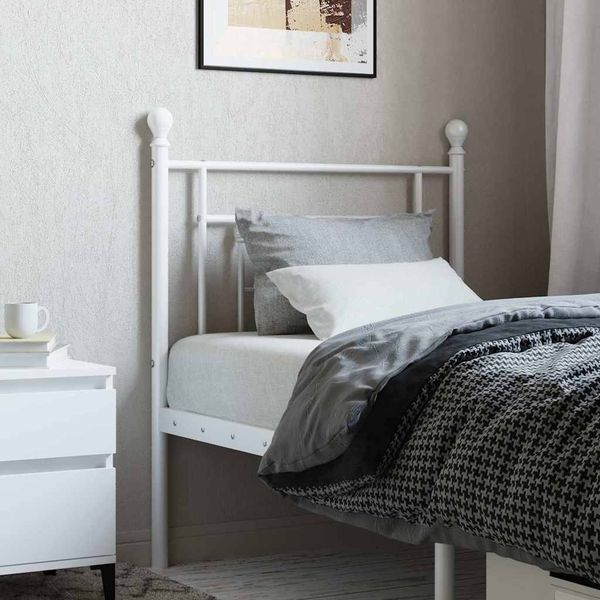 vidaXL Kovové náhradné čelo postele biele 75 cm