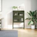 vidaXL Highboard Olive Green 68x39x107 cm Oceľ
