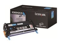 Vysoká výťažnosť - azúrová - originálna - kazeta s farbivom - pre Lexmark X560dn, X560n