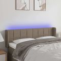 vidaXL Čelo postele s LED sivohnedé 147x16x78/88 cm látka