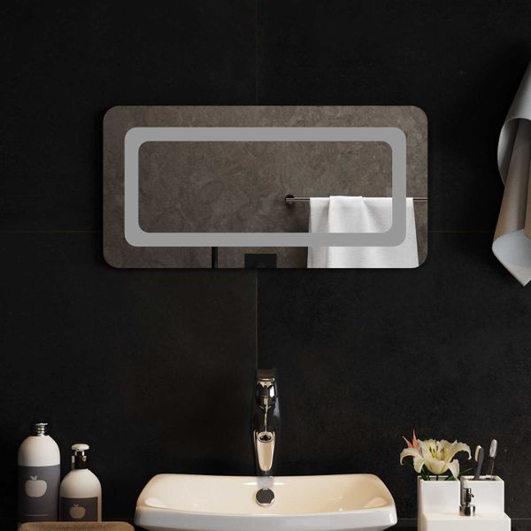 vidaXL Zrkadlo do kúpeľne s LED Priehľadná 60 x 30 cm tvrdené sklo