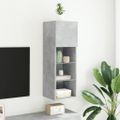 vidaXL TV skrinka s LED svetlami betónová sivá 30,5x30x90 cm