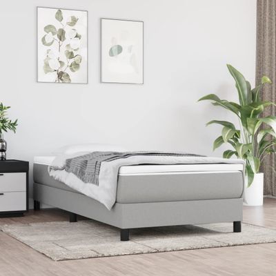 vidaXL Matrac s taštičkovými pružinami stredná tvrdosť bledosivý 100x200x20 cm látka