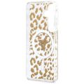 Obal Guess IML Leopard Print Triangle MagSafe pre Samsung Galaxy S26 hnedá