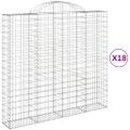 vidaXL Oblúkové gabiónové koše 18 ks 200x50x180/200 pozinkované železo