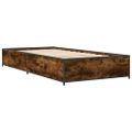 vidaXL Posteľný rám dymový dub 90x200 cm kompozitné drevo a kov
