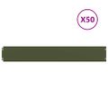 vidaXL Obrubník trávnika 50 ks 15 x 103 cm Olivovo zelená